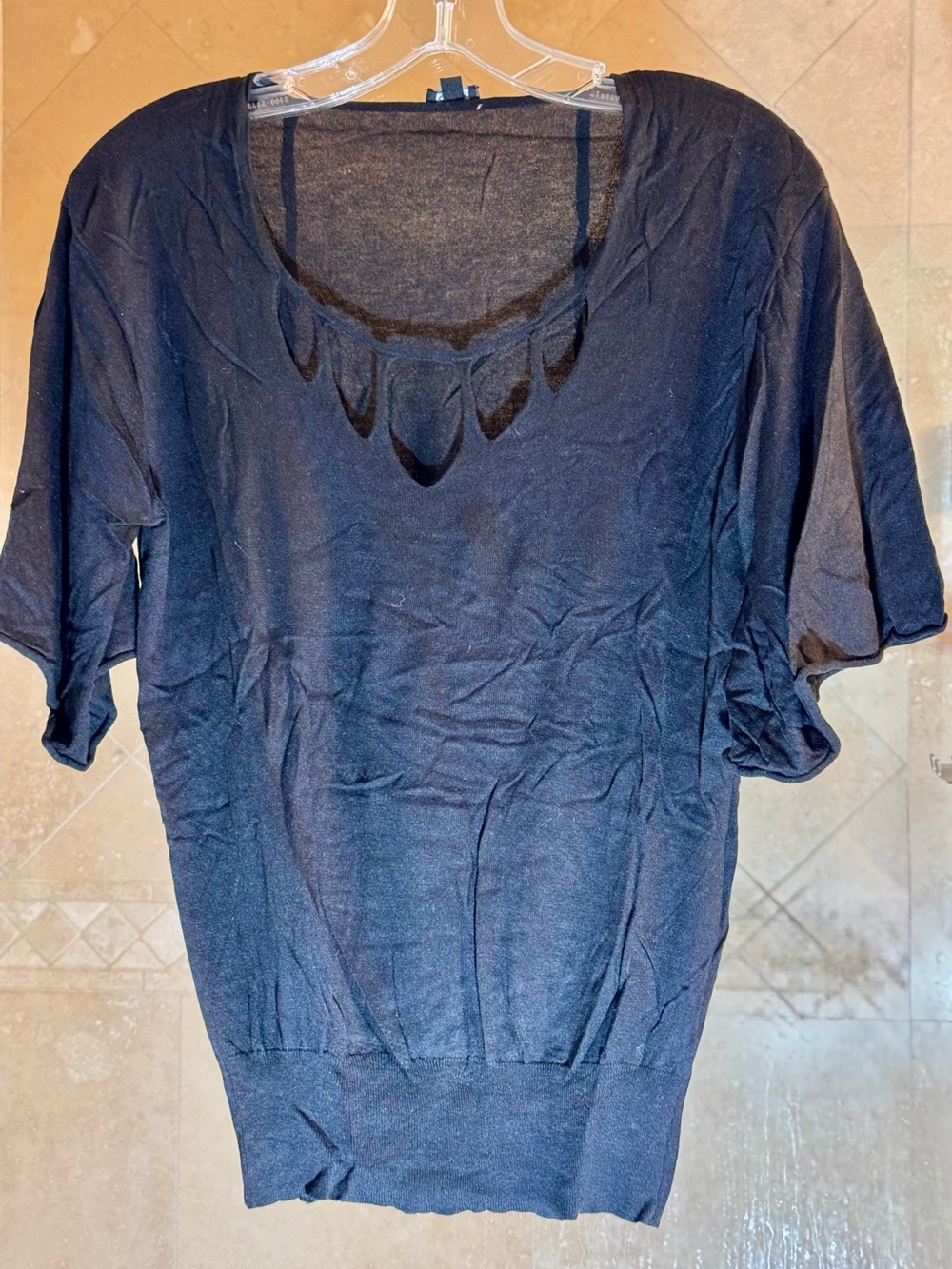 Contemporary Women's Black Scoop Neck Top